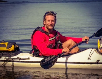 Brook Taubner in double kayak profile about us